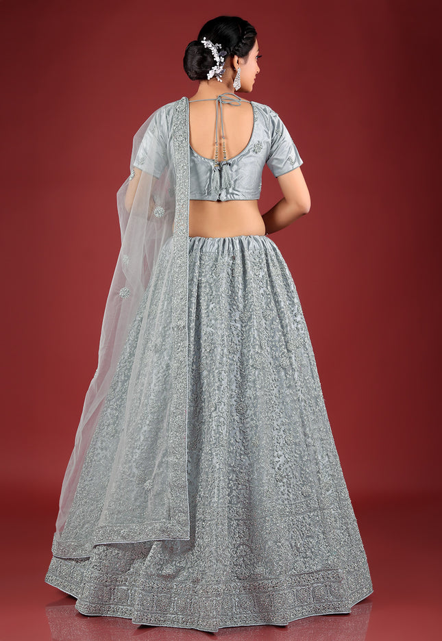 Gray Net Lehenga Choli