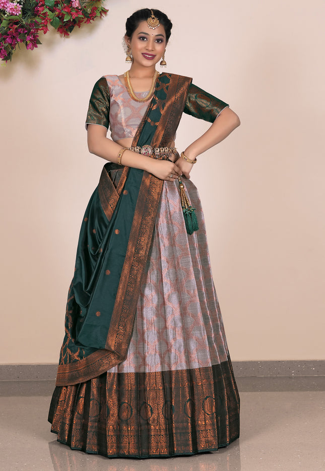 Woman wearing a traditional lehenga choli