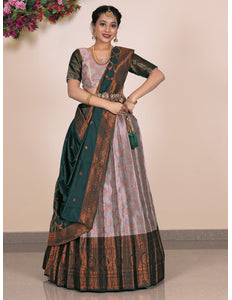 Woman wearing a traditional lehenga choli
