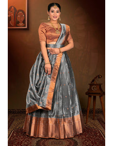 Woman in traditional lehenga choli with dupatta