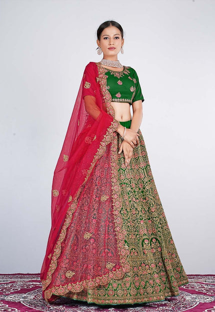 Green Exclusive Net Lehenga