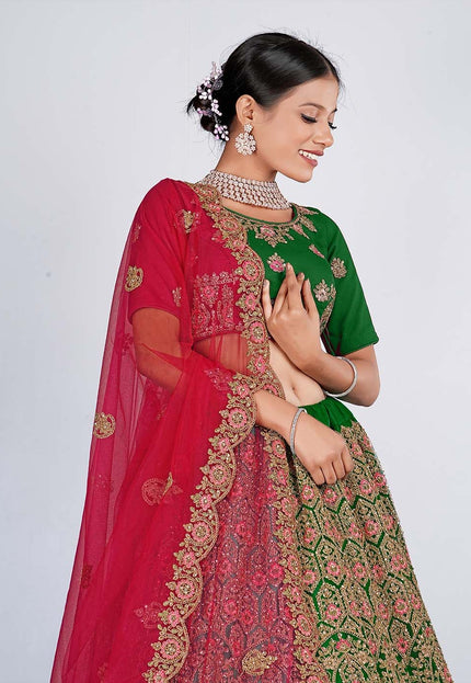 Green Exclusive Net Lehenga