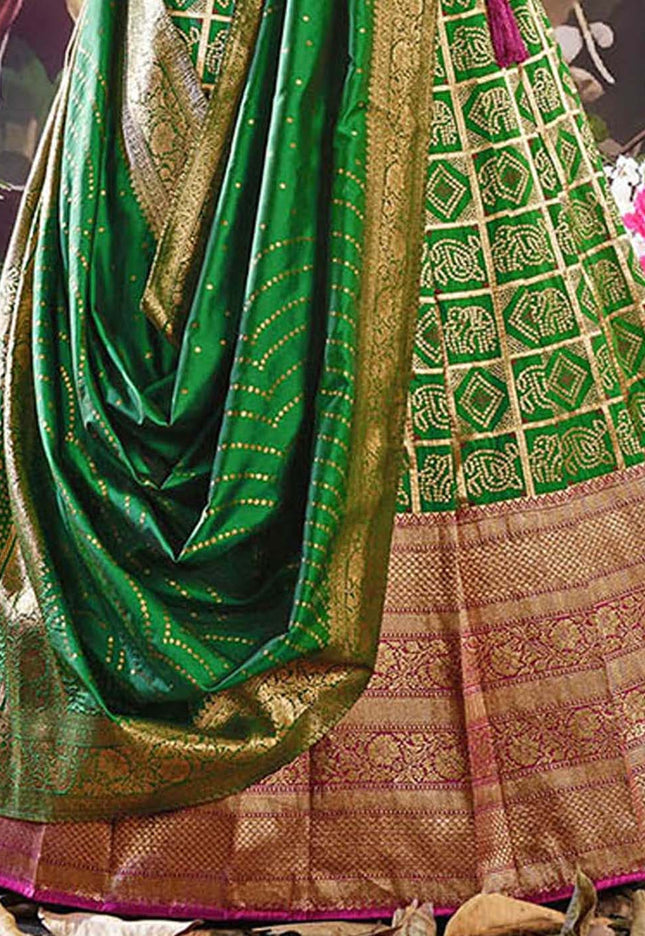 Green Traditional Banarasi Lehenga