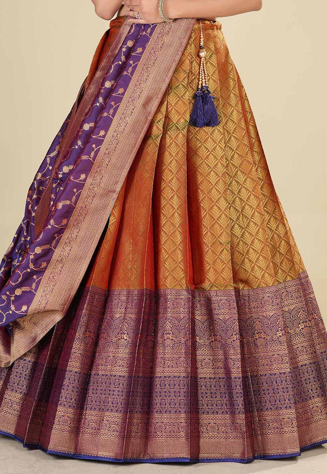 Purple Kanjivaram Half Saree