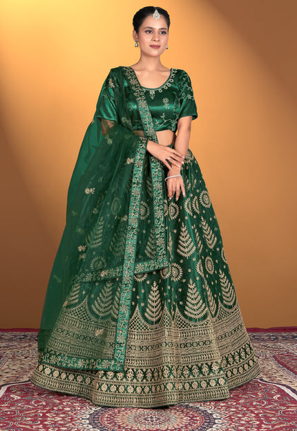 Green embroidered traditional lehenga choli