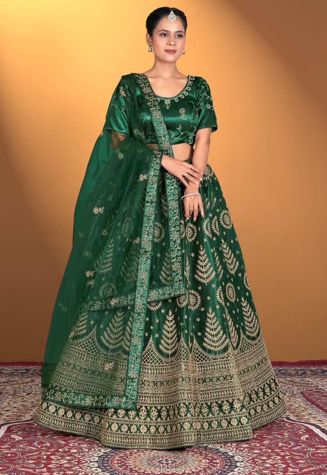 Green embroidered traditional lehenga choli