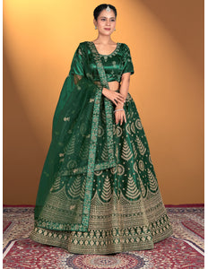 Green embroidered traditional lehenga choli