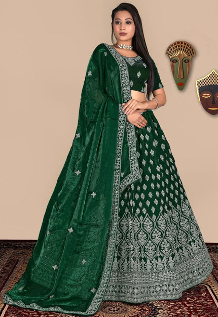 Green Traditional Fendy Silk Lehenga Choli