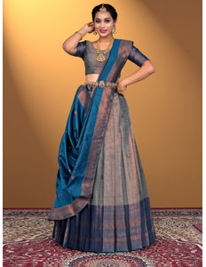 Woman wearing a traditional lehenga choli