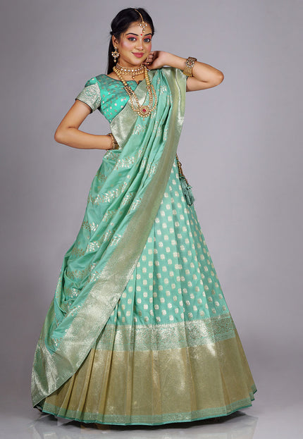 Sea Green Banarasi Lehenga