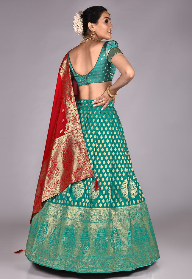 Rama Banarasi Half Saree