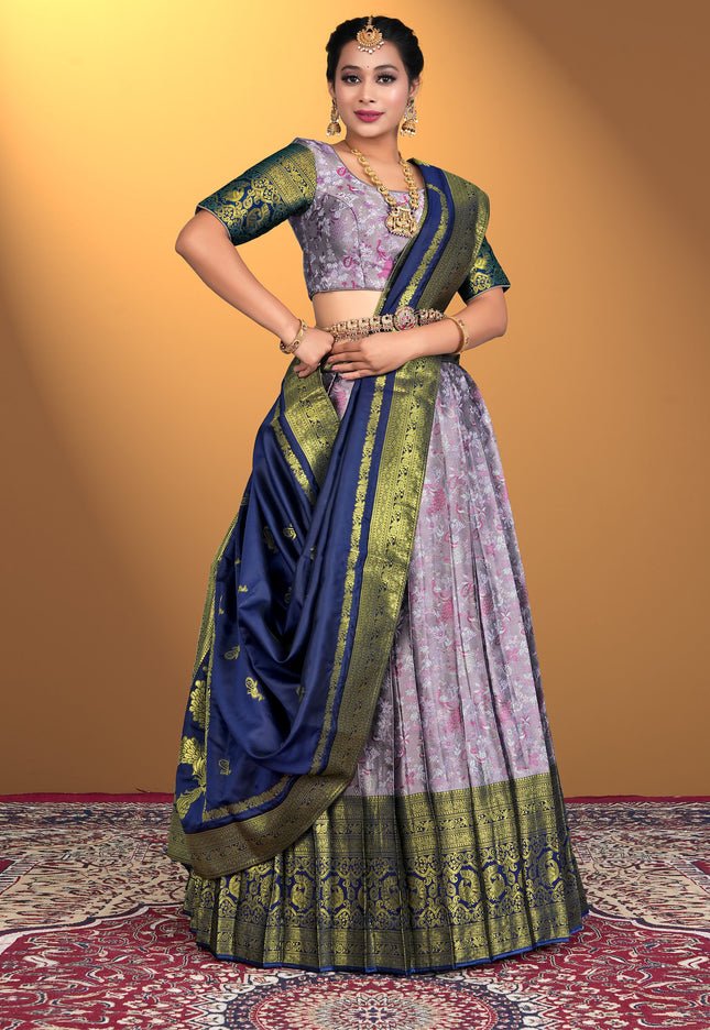 Woman wearing a traditional lehenga choli