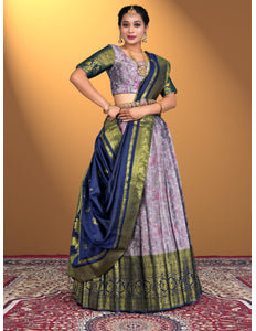 Woman wearing a traditional lehenga choli