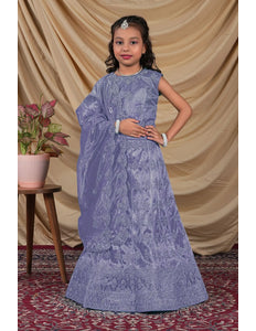 Lavender Kids Readymade Lehenga for Girls