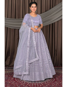 Lavender Party Wear Heavy Designer Net Lehenga Choli