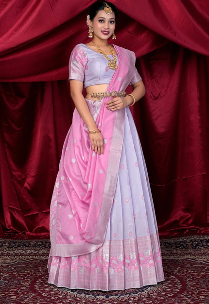 Lavender Silk Fabric Lehenga Choli For Women