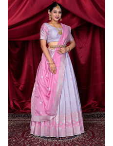 Lavender Silk Fabric Lehenga Choli For Women