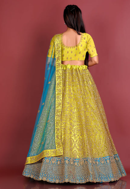 Lemon Designer Net Lehenga