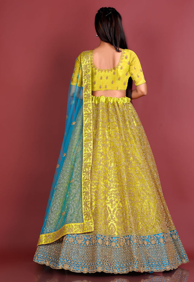 Lemon Designer Net Lehenga