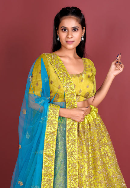 Lemon Designer Net Lehenga