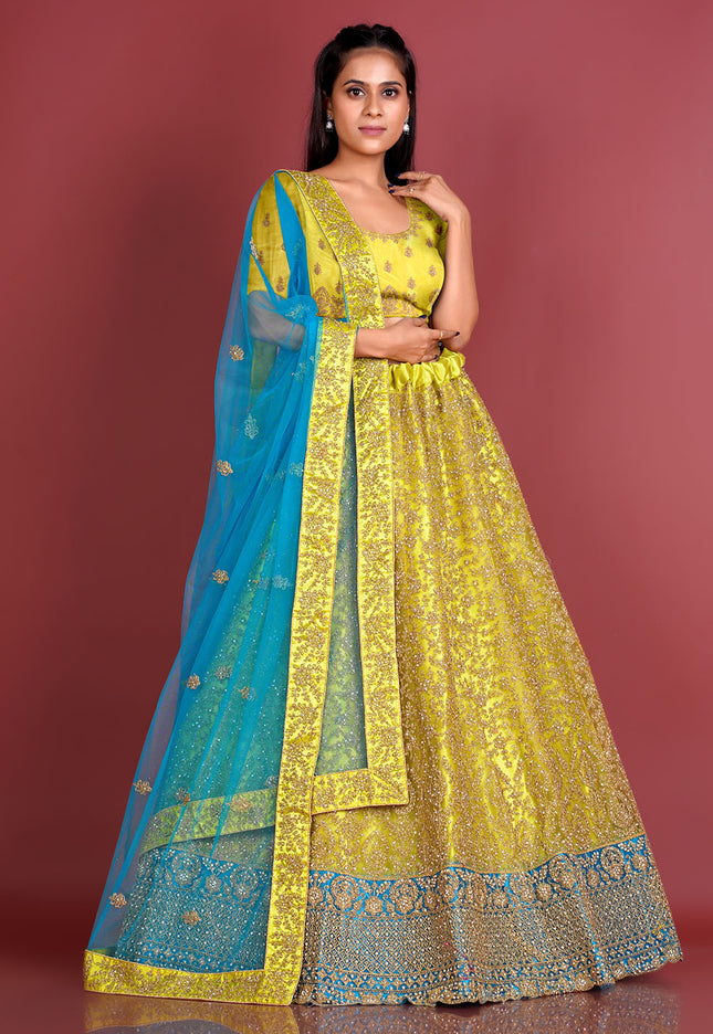 Lemon Designer Net Lehenga