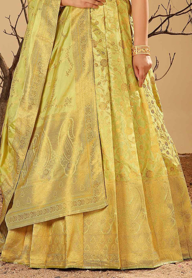 Lemon Banarasi Gown