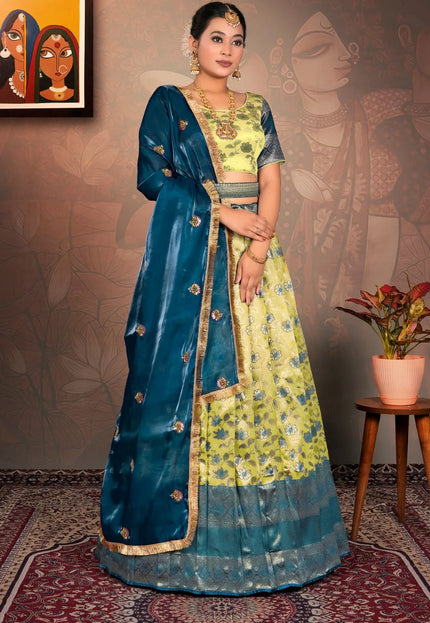 Liril Banarasi Jacquard Silk Lehenga Choli for Women
