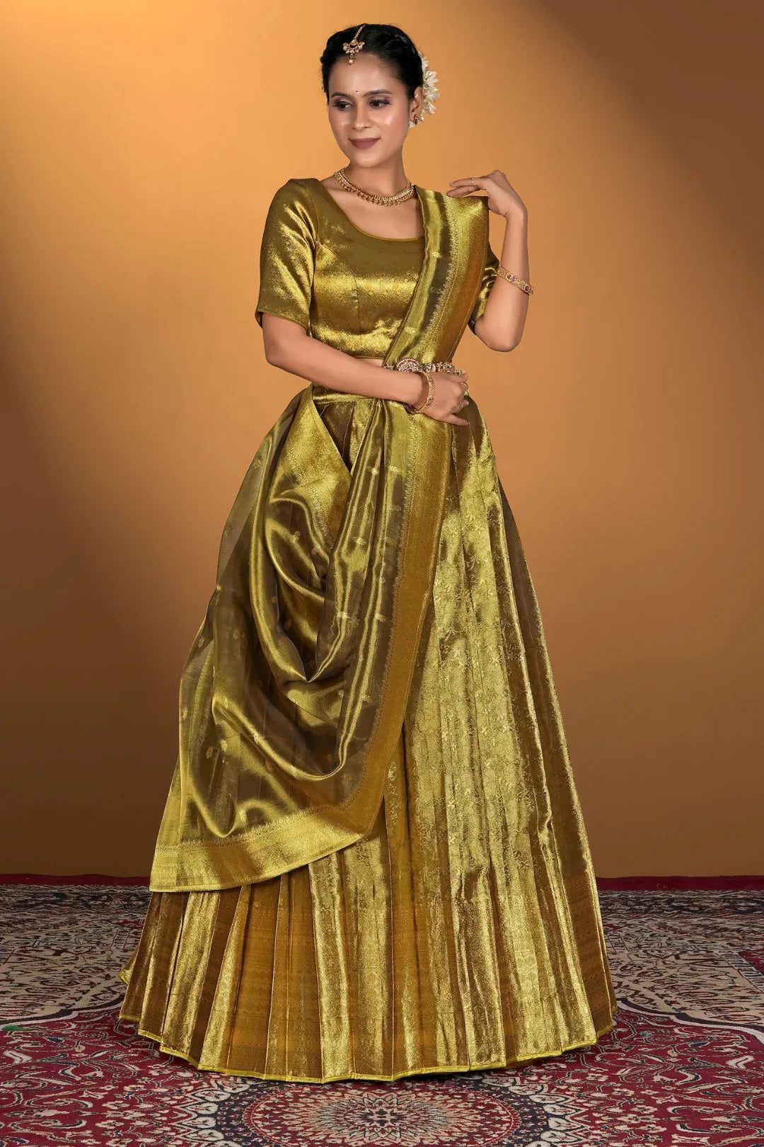 Liril Pure Two Tone Zari Tissue Lehenga Choli