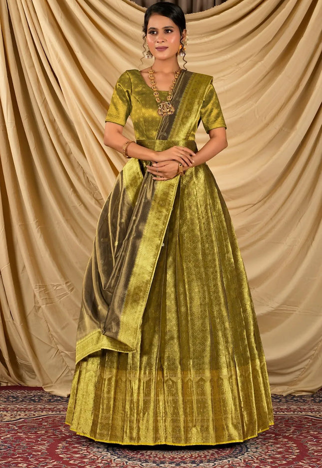 Liril Pure Two Tone Zari Tissue Lehenga Choli For Women