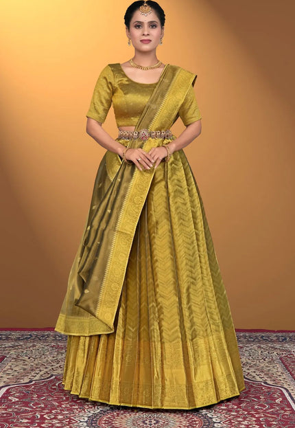 Liril Pure Two Zari Tissue Half Saree For Women