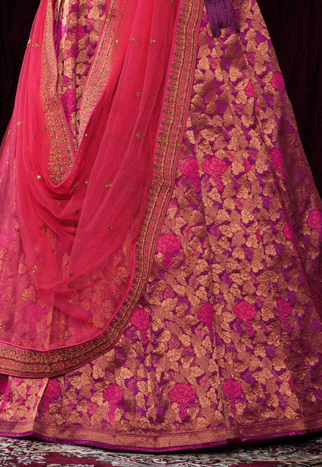 Rani Banarasi Silk Half Saree For Women