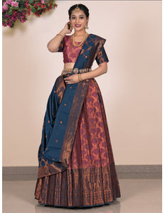 Woman wearing a traditional lehenga choli