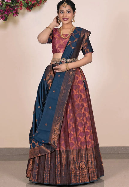 Magenta Banarasi Silk Lehenga Choli For Women