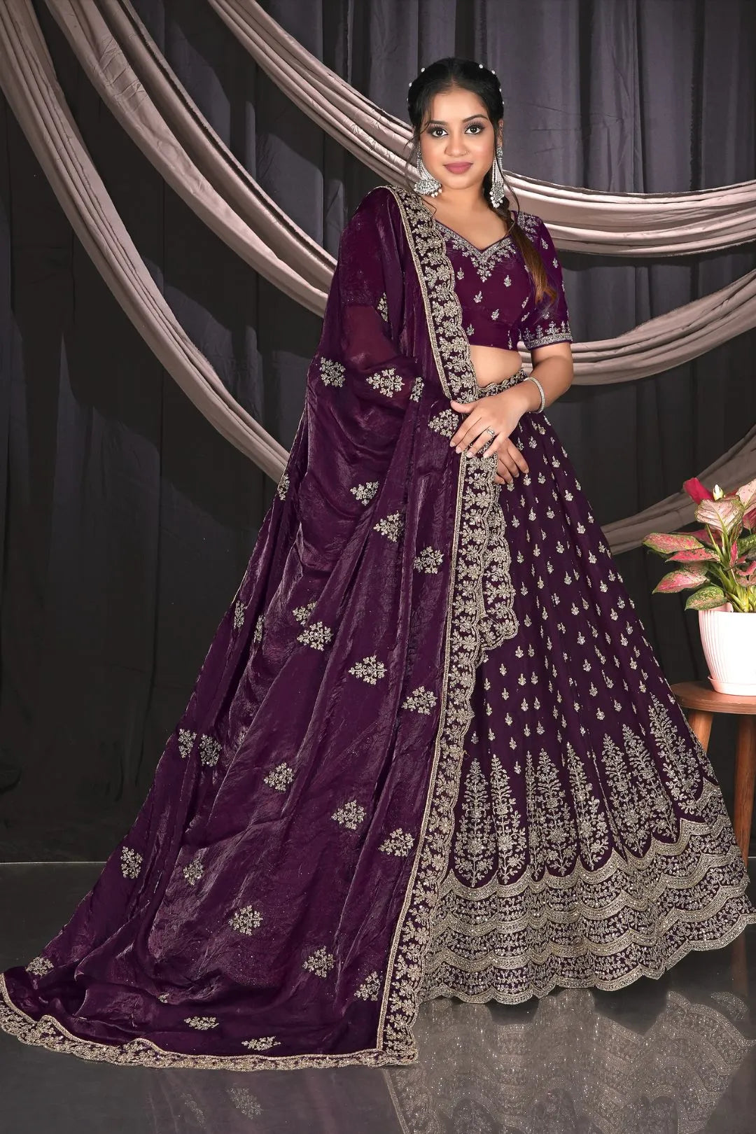 Magenta Designer Fendy Lehenga Choli For Partys