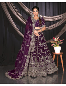 Magenta Net Designer Lehenga Choli For Events