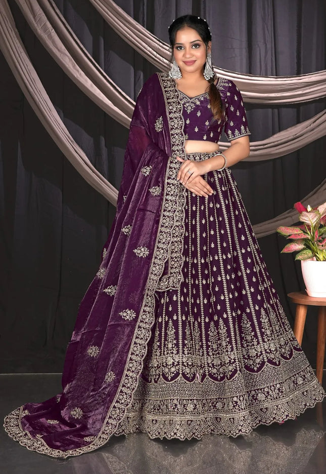 Magenta Net Designer Lehenga Choli For Events