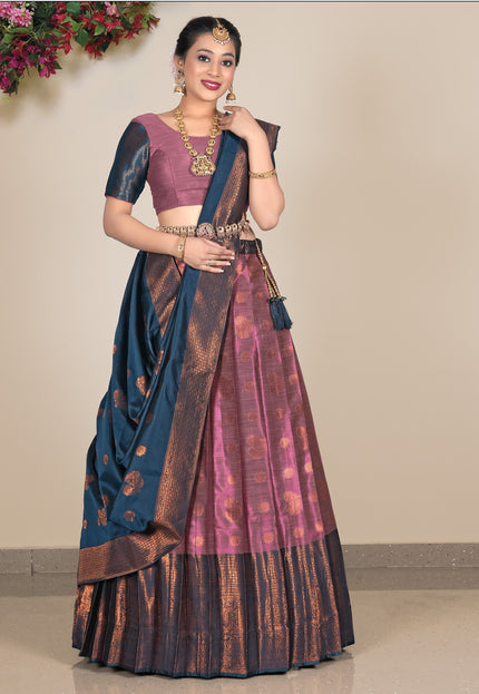 Woman wearing a traditional lehenga choli