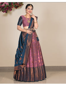 Woman wearing a traditional lehenga choli