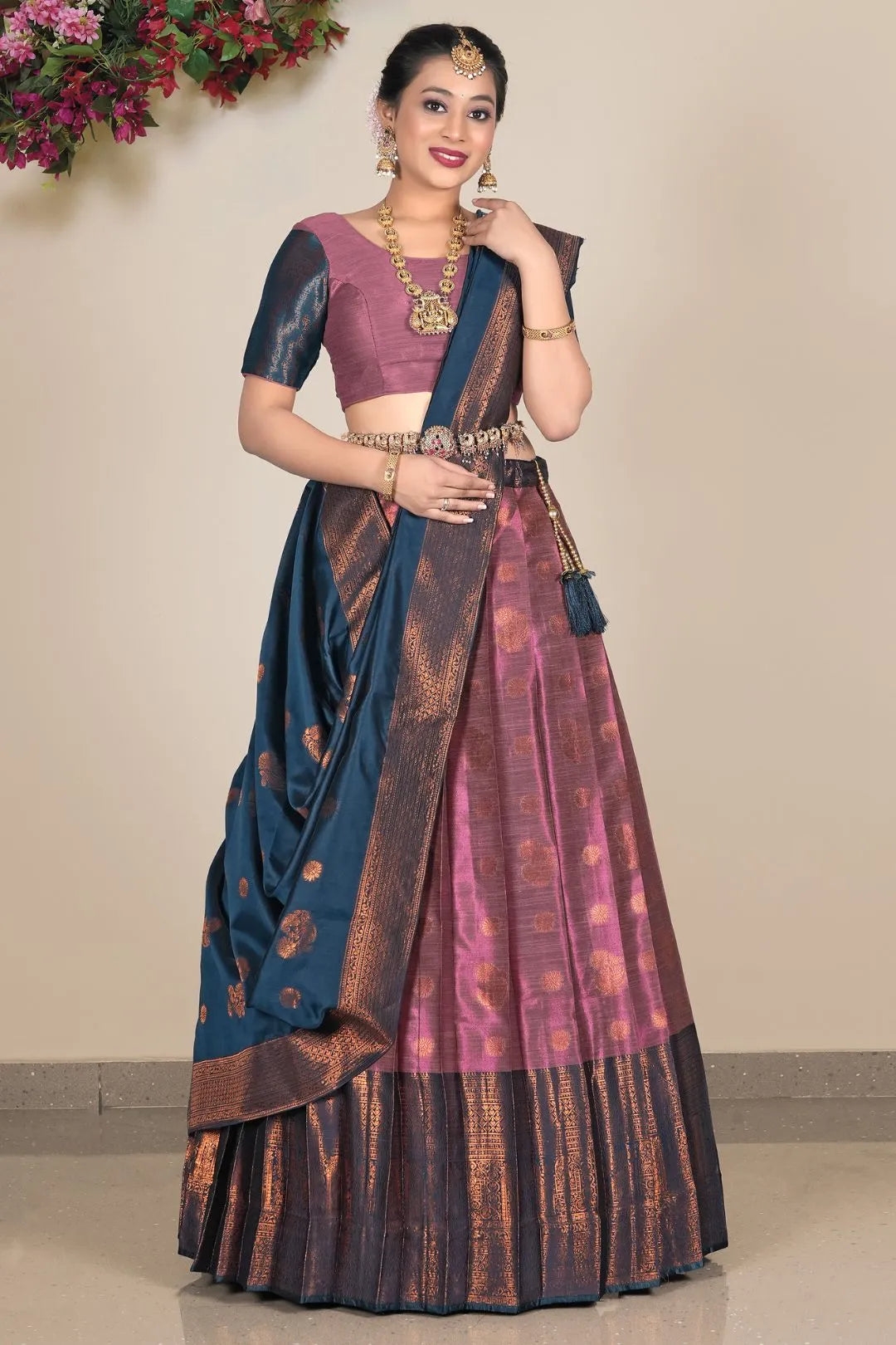 Magenta Pure Banarasi Silk Lehenga Choli