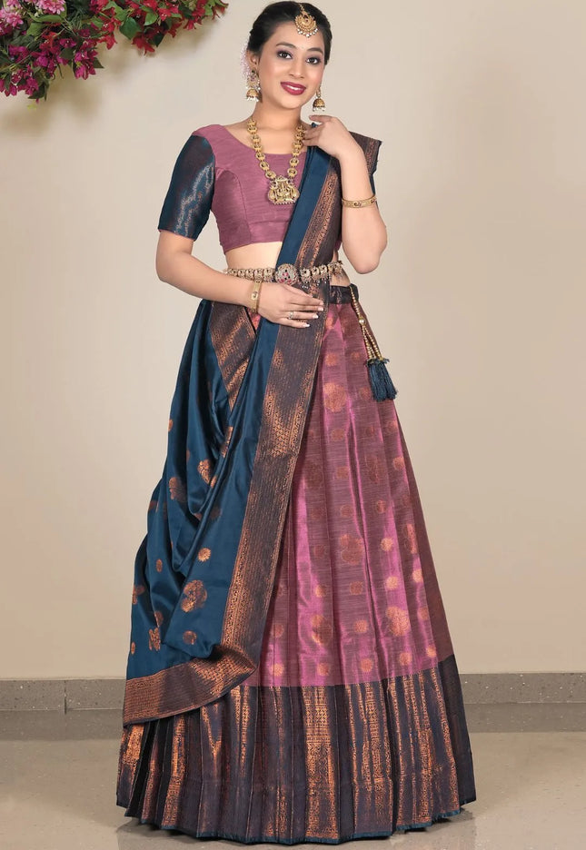 Magenta Pure Banarasi Silk Lehenga Choli