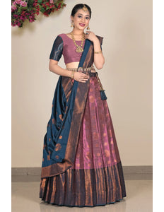 Magenta Pure Banarasi Silk Lehenga Choli