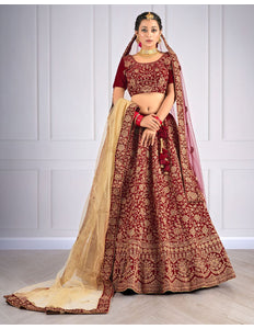 Maroon Bridal Lehenga Choli