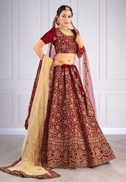 Maroon Bridal Lehenga Choli