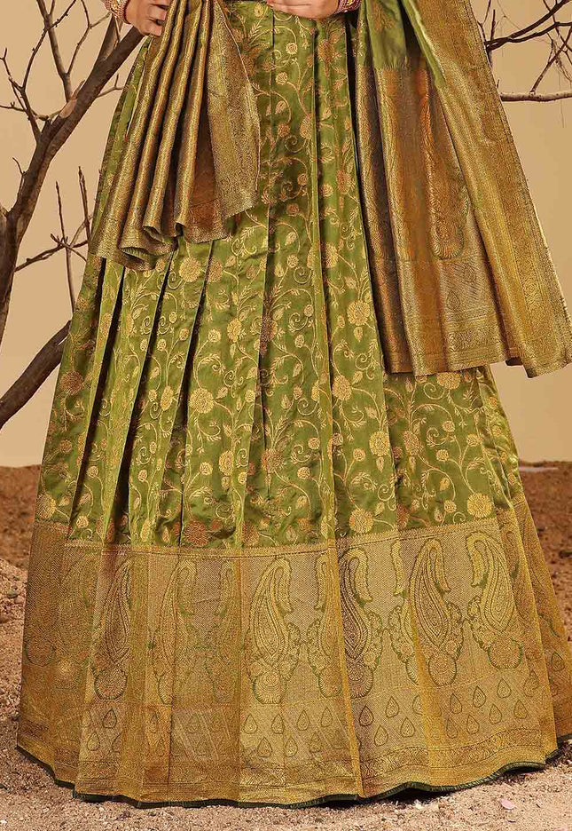 Mehendi Banarasi Gown