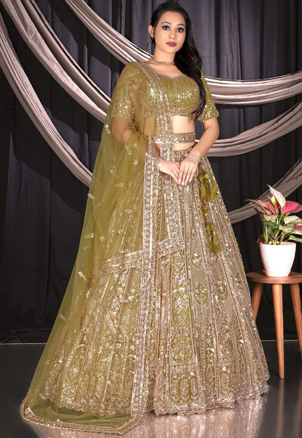 Mehendi Stylish Designer Chaniya Choli For Women