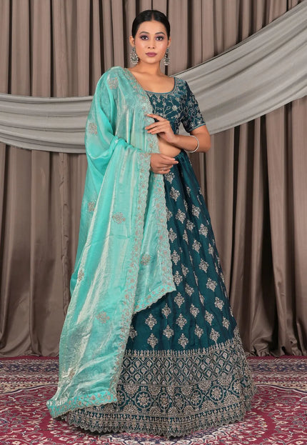 Morpich Fendy Silk Semi-Stitched Lehenga For Women