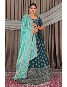 Morpich Fendy Silk Semi-Stitched Lehenga For Women