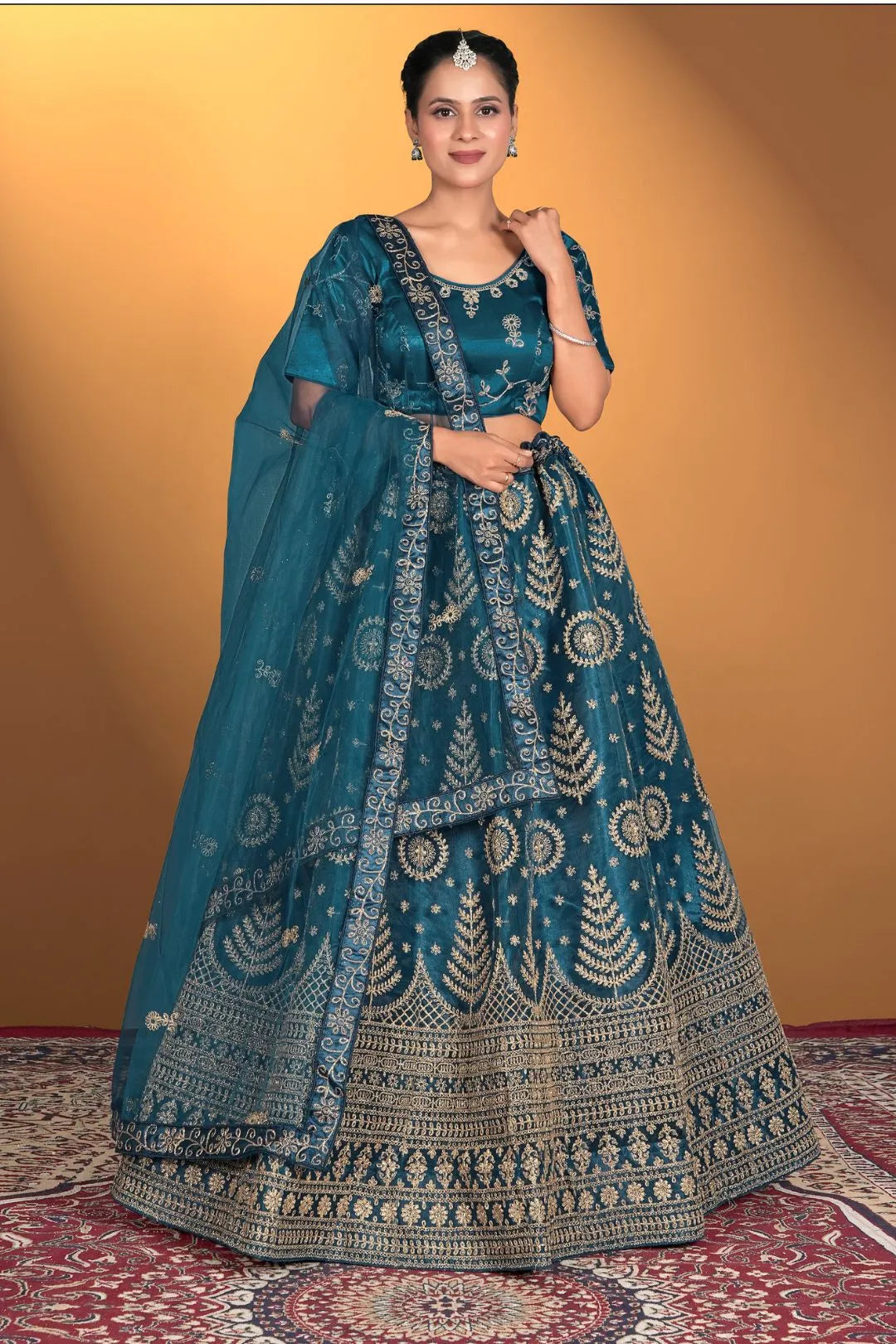 Morpich Net Lehenga Choli For Women With Embroidery Work
