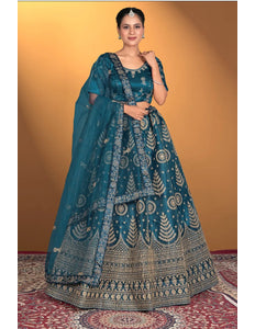 Morpich Net Lehenga Choli For Women With Embroidery Work