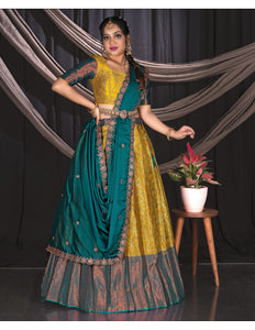 Woman in a mustard-rama traditional outfit